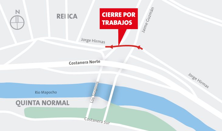 Cierre tramo de calle local Jorge Hirmas sector Dorsal