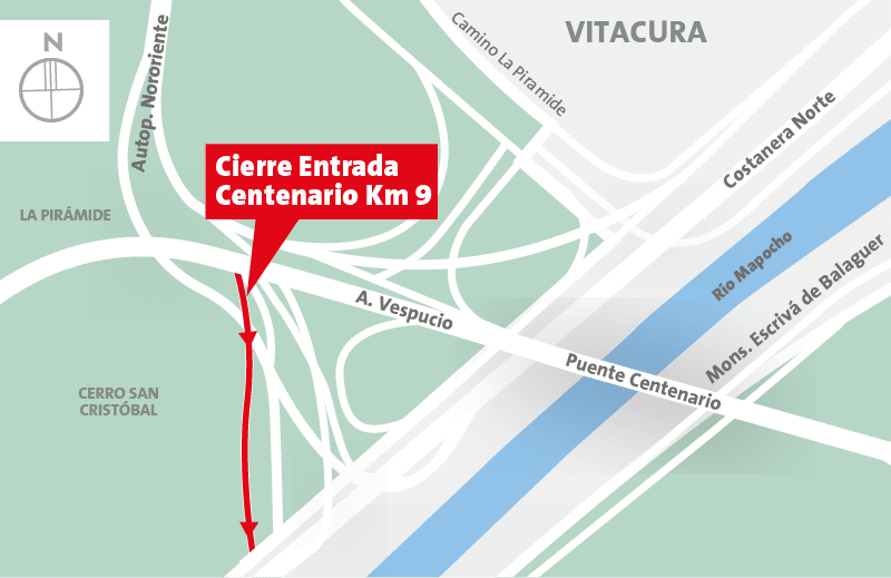 Cierre entrada Centenario del Km 9,0